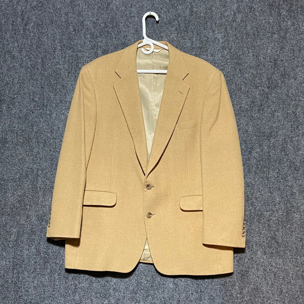 Talbot Jaimes Mens 42R 100% Camel Hair Blazer Tan Two Button Sport Coat USA Made
